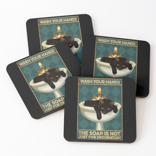 Item preview, Black Cat Wash Your Hands The Soap Is Not Just For Decoration - Black Cat Bathroom -  Black Cat Bath Soap designed and sold by PaulaSpringArt.