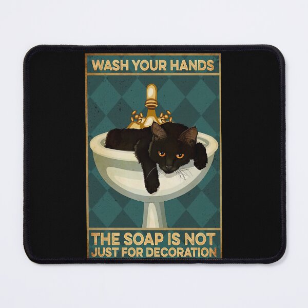 Item preview, Black Cat Wash Your Hands The Soap Is Not Just For Decoration - Black Cat Bathroom - Black Cat Bath Soap designed and sold by PaulaSpringArt.