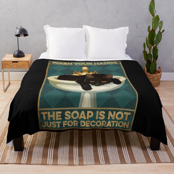 Item preview, Black Cat Wash Your Hands The Soap Is Not Just For Decoration - Black Cat Bathroom -  Black Cat Bath Soap designed and sold by PaulaSpringArt.