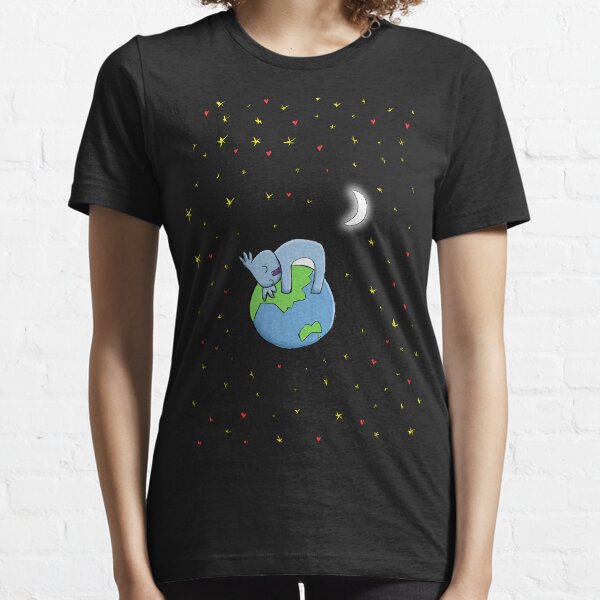 Cute Koala Hugging Earth at Night Illustration Essential T-Shirt