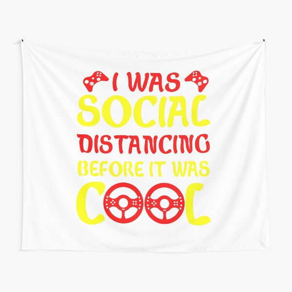 Social Distancing Gamer Joke Tapestry