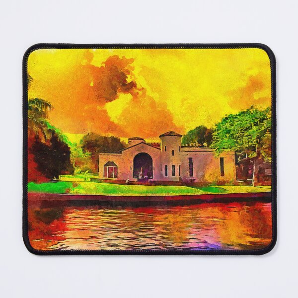 Item preview, The Bugsy Siegel House in Fort Lauderdale, Florida, at sunset - digital painting designed and sold by NickoPrints.