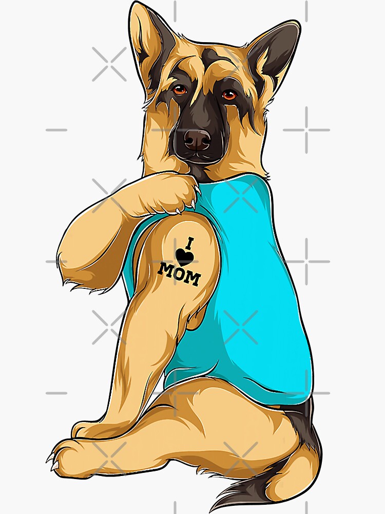 German Shepherd I Love Mom Tattoo Funny Dog Mom Gift
