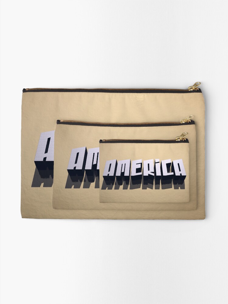 Alternate view of America In 3D Zipper Pouch
