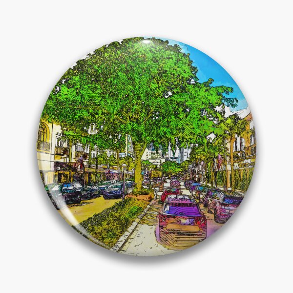Item preview, Las Olas Boulevard in Fort Lauderdale, Florida - sketch painting designed and sold by NickoPrints.