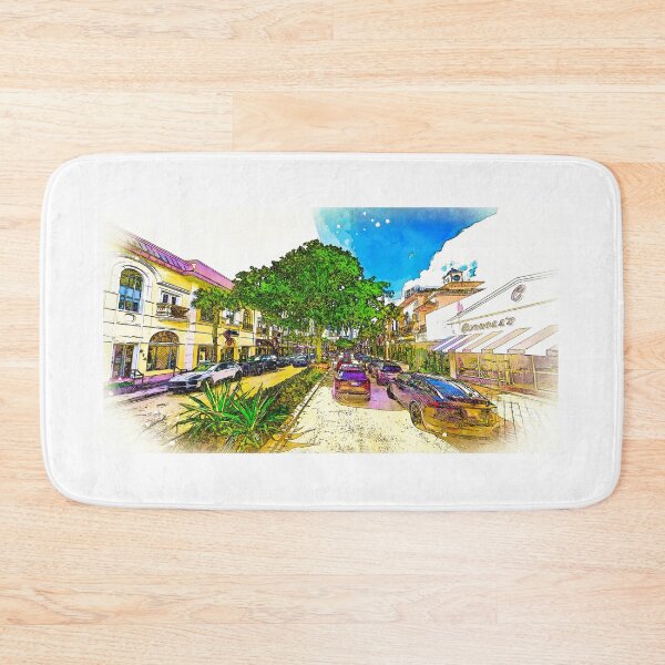 Item preview, Las Olas Boulevard in Fort Lauderdale, Florida - sketch painting designed and sold by NickoPrints.