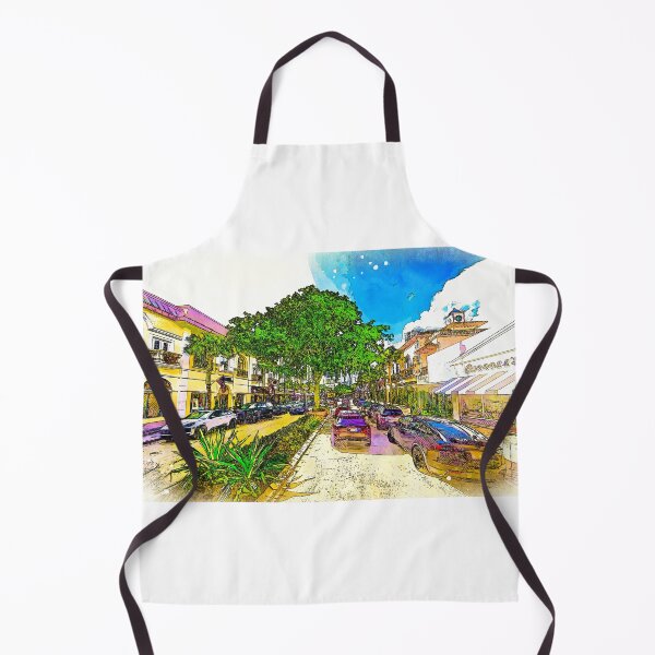 Item preview, Las Olas Boulevard in Fort Lauderdale, Florida - sketch painting designed and sold by NickoPrints.