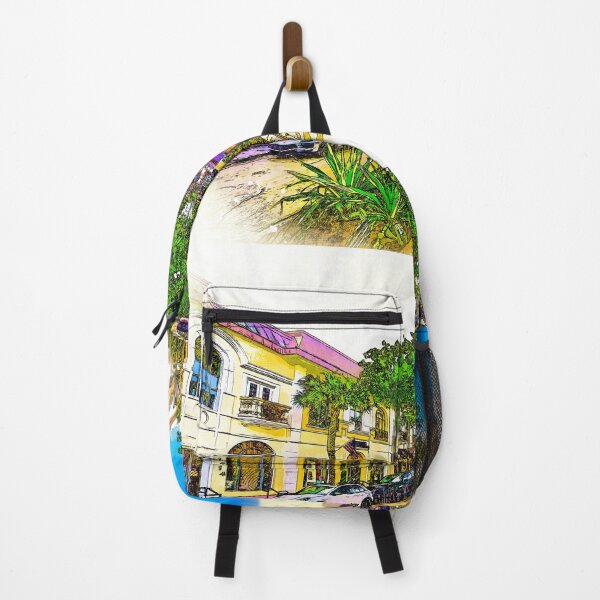 Item preview, Las Olas Boulevard in Fort Lauderdale, Florida - sketch painting designed and sold by NickoPrints.