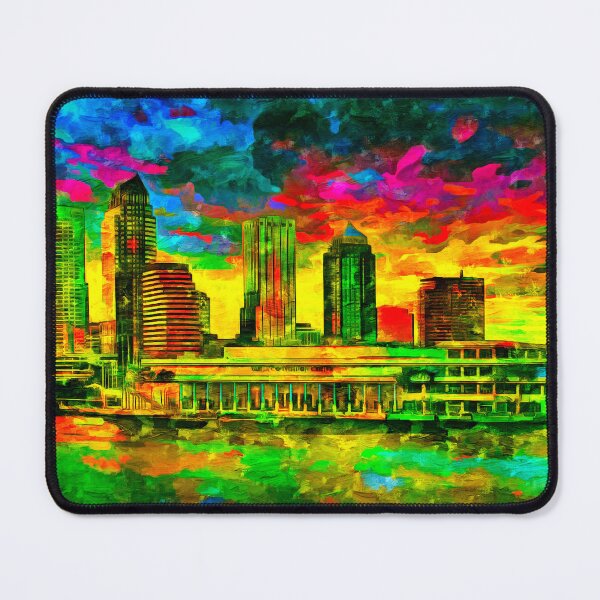 Item preview, Skyline of Downtown Tampa, Florida - colorful painting designed and sold by NickoPrints.