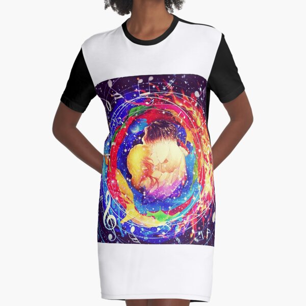 Anime kiss Graphic T-Shirt Dress