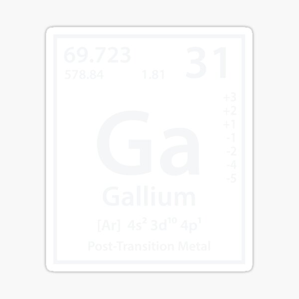 "Gallium Element" Sticker for Sale by cerebrands Redbubble