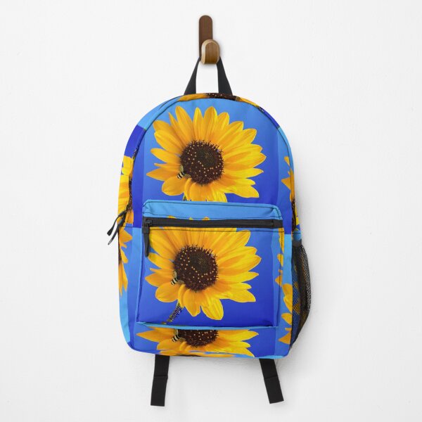 Aperçu de l'œuvre Tournesol jaune vif avec une abeille dorée créée et vendue par CreateShape.