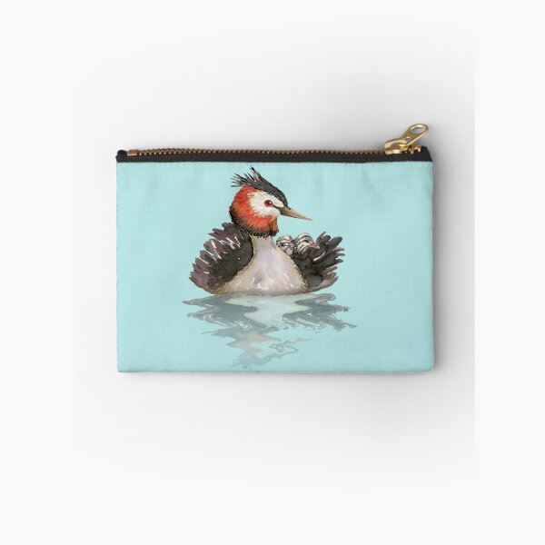 Item preview, Great Crested grebe with chicks watercolor designed and sold by Bwiselizzy.