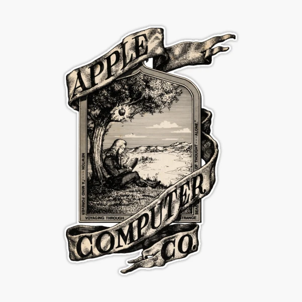 Apple computer co first logo classic t shirt | Sticker