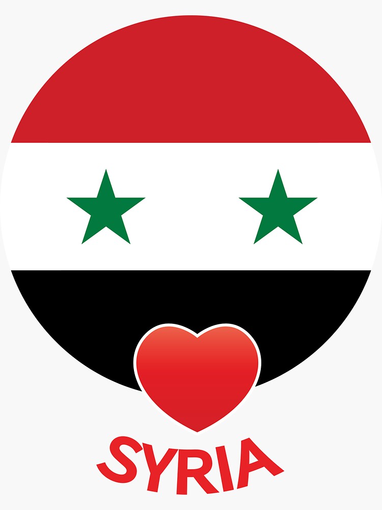 I Love Syria Flag Sticker for Sale by AntarArt