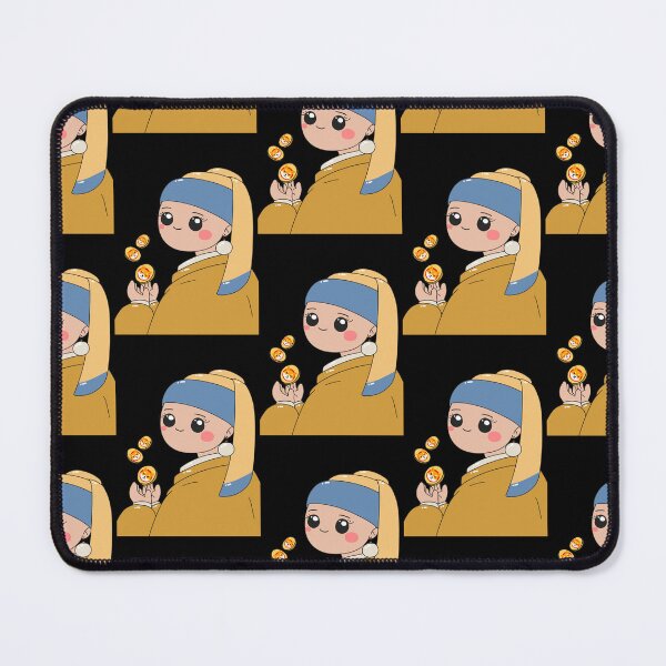 Item preview, Girl with a Pearl Earring Crypto Shiba Inu Coin Simple Cute Kawaii Doodle Painting designed and sold by Annisa Yuwanda.