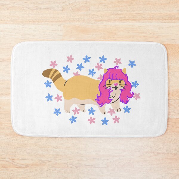 Item preview, Cat Wearing A Pink Wig With Flowers designed and sold by wildjellybeans.