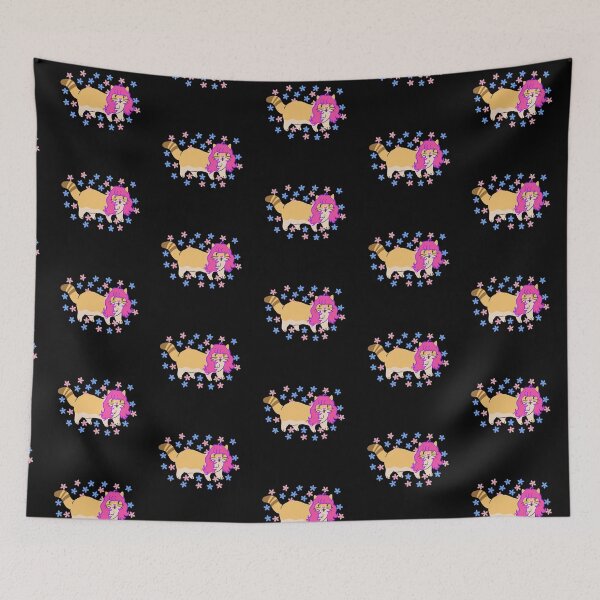 Item preview, Cat Wearing A Pink Wig With Flowers designed and sold by wildjellybeans.