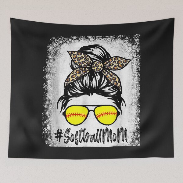 Item preview, Bleached Softball Mom Life con Leopard y Messy Bun Playe designed and sold by PootinTuon.