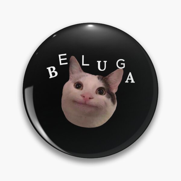 Beluga Cat Icon Pins and Buttons for Sale