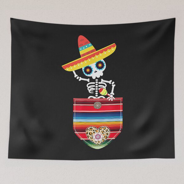 Item preview, Calaca Blanket Pocket Serape Mexican Gifts Cinco De Mayo designed and sold by PootinTuon.