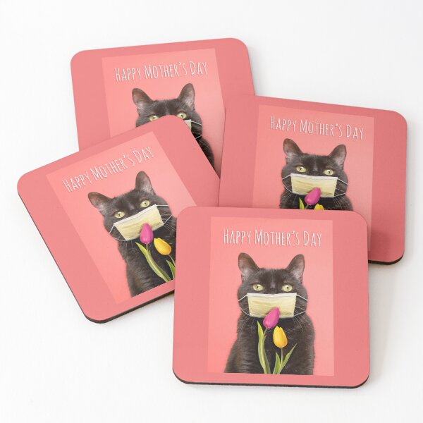 Item preview, Happy Mothers Day Cat In Face Mask With Flowers Holiday  designed and sold by friendnet.