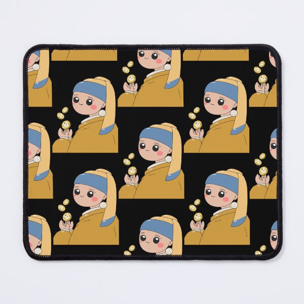 Item preview, Girl with a Pearl Earring Crypto Doge Coin Simple Cute Kawaii Doodle Painting designed and sold by Annisa Yuwanda.