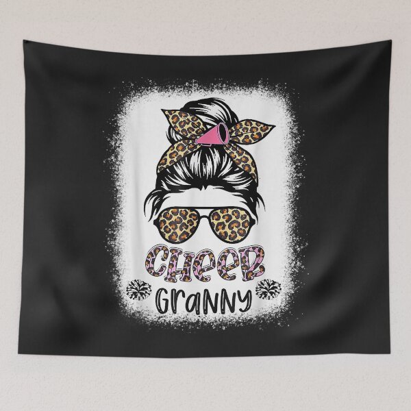 Item preview, Cheer Granny Leopard Messy Bun Cheerleader Bleached designed and sold by PootinTuon.
