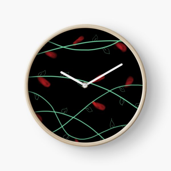Abstract Rose Vine Clock