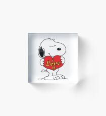 Snoopy avec amour Bloc acrylique