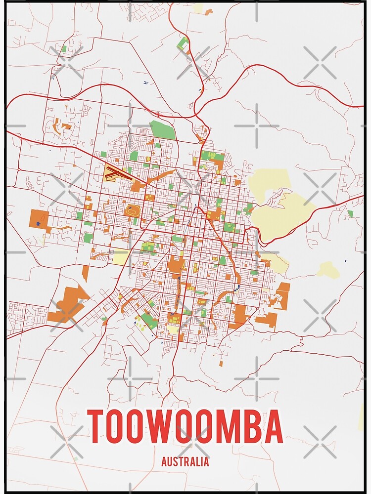 "toowoomba map printable map gift ideas & map gift for couple" Poster by PostersProf1 Redbubble