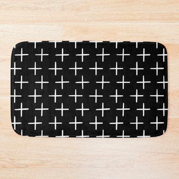 Item preview, + Plus Pattern - White on Black designed and sold by NolkDesign.