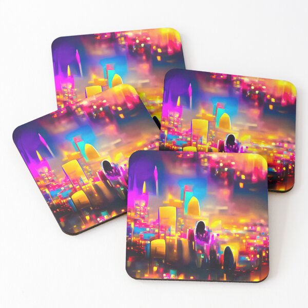 Item preview, City Lights 25 Pink Gold Blue designed and sold by mhfoto.