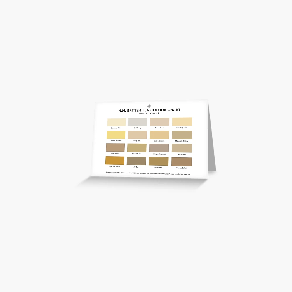 H.M. British Tea Colour Chart