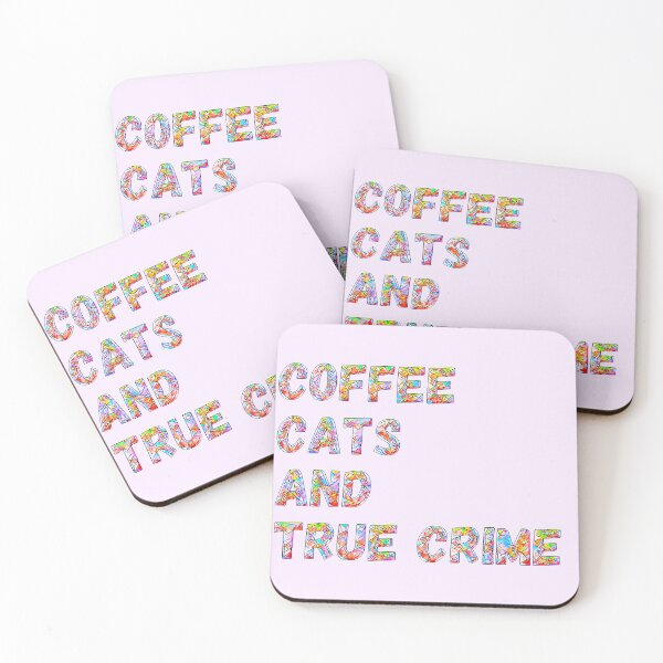 Item preview, Coffee, Cats and True Crime (Beautiful mosaic, stained glass version.)  designed and sold by CristalleLisa.