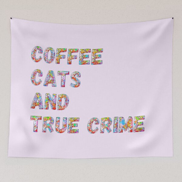 Item preview, Coffee, Cats and True Crime (Beautiful mosaic, stained glass version.)  designed and sold by CristalleLisa.