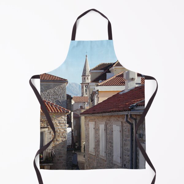 Item preview, Picturesque Street in Old Town Budva with a tower of the Catholic Church of Saint John Ivan, Montenegro designed and sold by branaghbel.