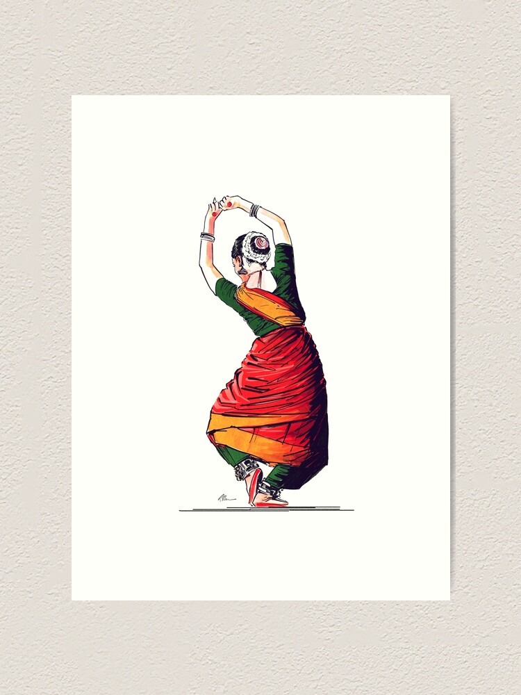 Bharatanatyam Dancer, Color pencils, 6