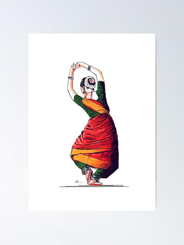 Pastel and Graphite Original Drawing of Classical Bharatanatyam Indian  Female Dancer - Etsy