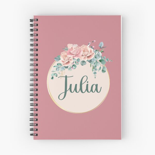 Artikelvorschau, "Julia" Name in Script Font with Rose Gold Flower Ring entworfen und verkauft von LotusPrints9.