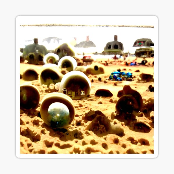 Alien Life on Mars Beach Sticker