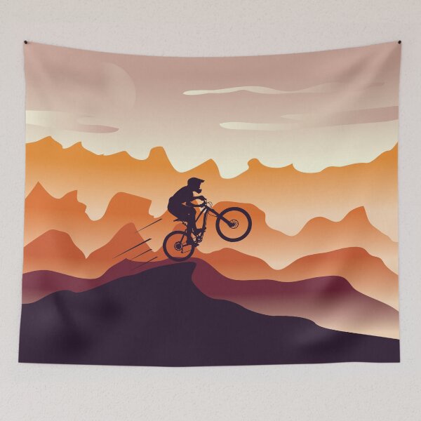 Item preview, Mountain biker leaping off a mountain designed and sold by Gerald Waters.