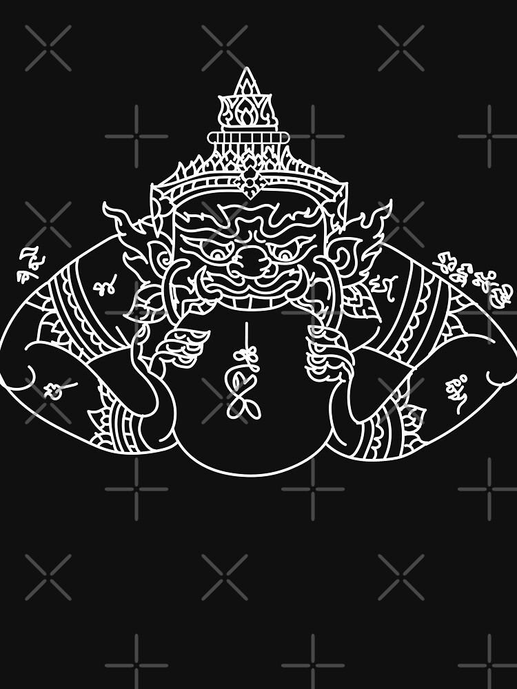 "Sak Yant tattoo : Raa-Hoo-Om jan, Good Luck and Fortune" T-shirt for