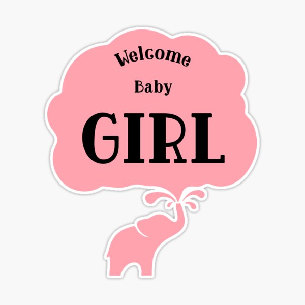 3D Welcome Baby Girl Stickers #9762 :: Baby Stickers