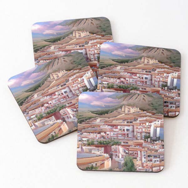 Item preview, Spanish town with mountain and white houses designed and sold by janesg.