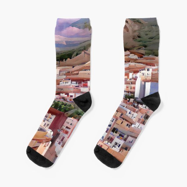 Vista previa del artículo con la obra «Pueblo español con montañas y casas blancas.», diseñado y vendido por janesg.