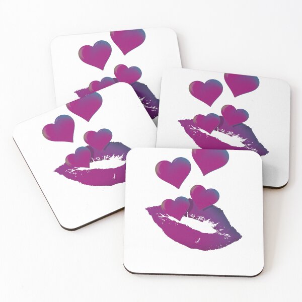 Item preview, Love and kisses lips and hearts design pink designed and sold by TipTopTapo.