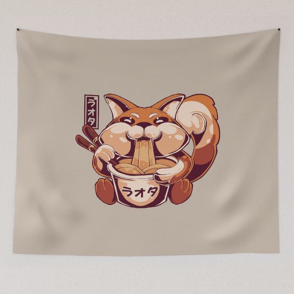 Item preview, Fox Eating Ramen designed and sold by nmcreationsshop.