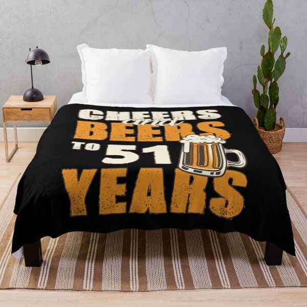Item preview, Cheers and Beers to 51 years, funny birthday gift designed and sold by HeavyStyle.