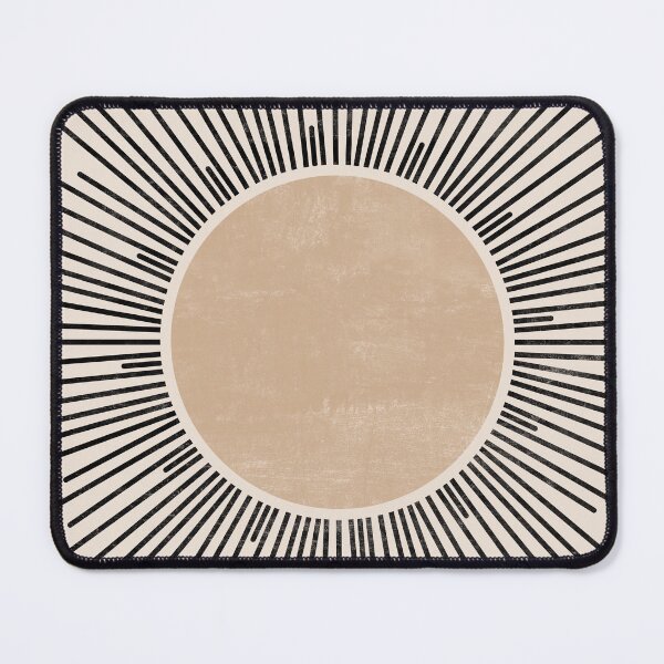 Vista previa del artículo con la obra «Sol geométrico en negro y beige», diseñado y vendido por ArticraftShop.